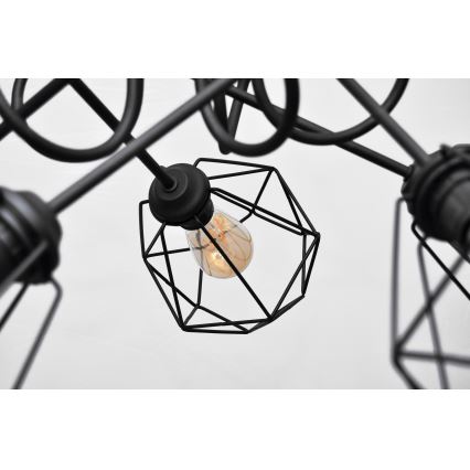 Повърхностен полилей KARO 5xE27/15W/230V черен