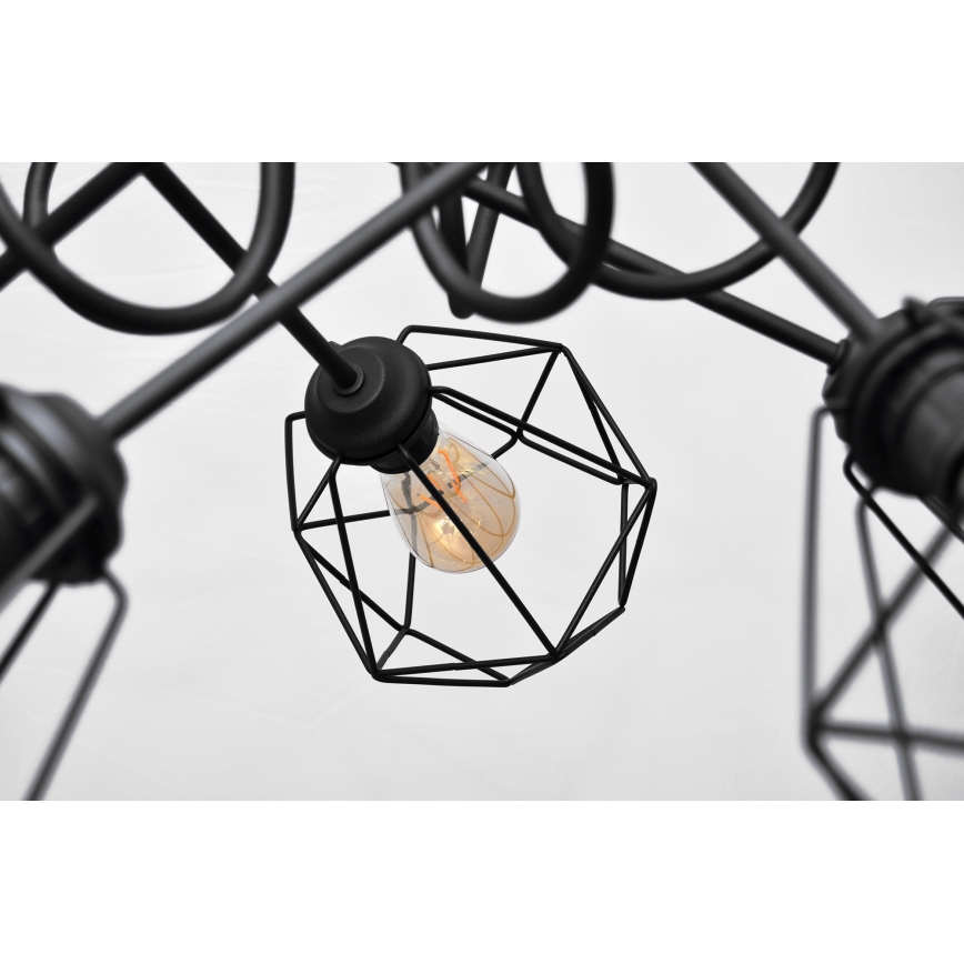 Повърхностен полилей KARO 5xE27/15W/230V черен