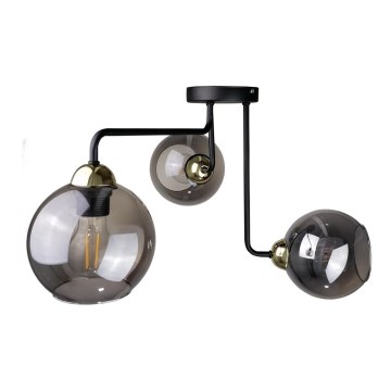 Повърхностен полилей OSMO 3xE27/60W/230V черен/златист