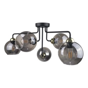 Повърхностен полилей OSMO 5xE27/60W/230V черен/златист