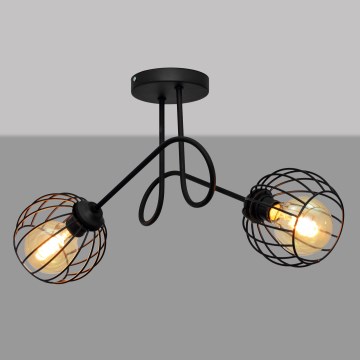 Повърхностен полилей OXFORD 2xE27/15W/230V черен