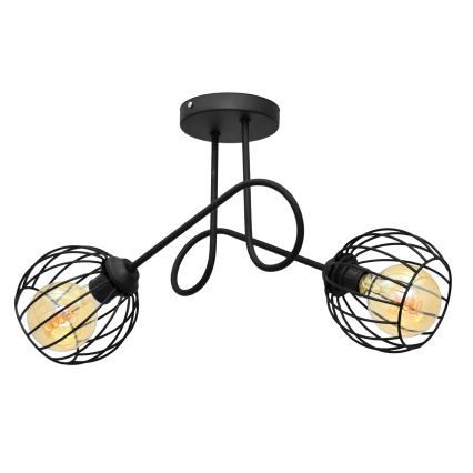 Повърхностен полилей OXFORD 2xE27/15W/230V черен