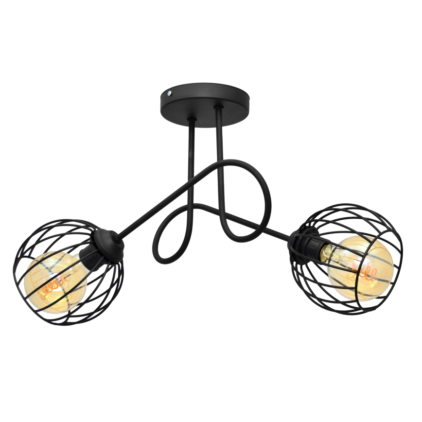 Повърхностен полилей OXFORD 2xE27/15W/230V черен