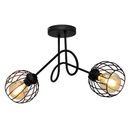 Повърхностен полилей OXFORD 2xE27/15W/230V черен