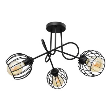 Повърхностен полилей OXFORD 3xE27/15W/230V черен