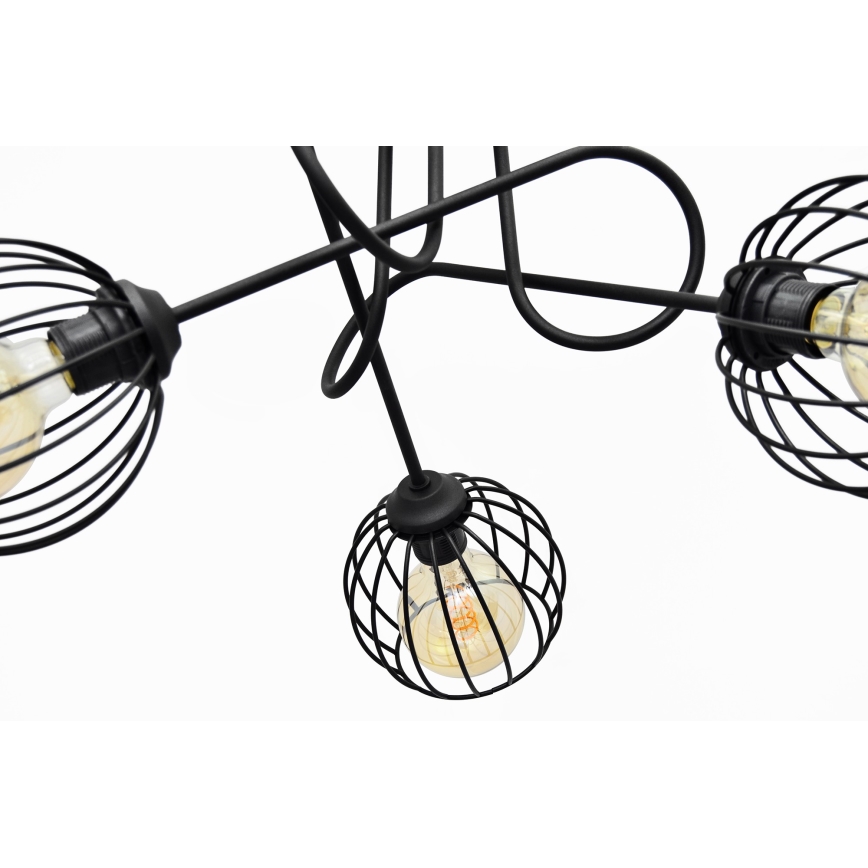 Повърхностен полилей OXFORD 3xE27/15W/230V черен