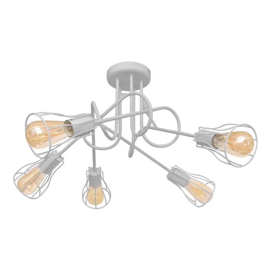 Повърхностен полилей OXFORD 5xE27/15W/230V бял