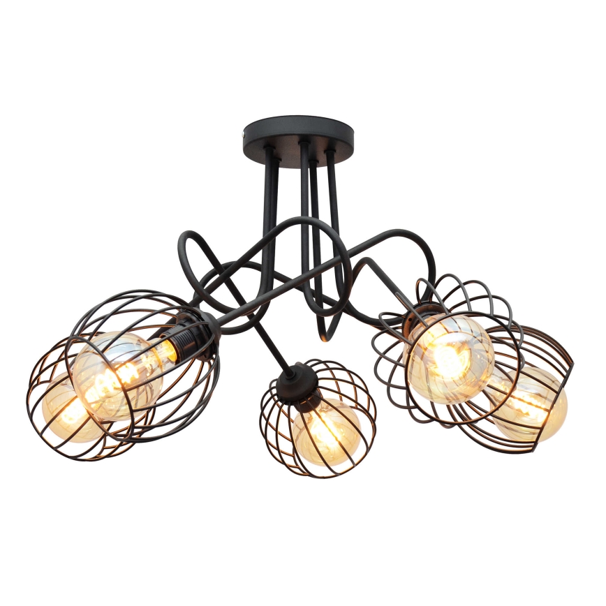 Повърхностен полилей OXFORD 5xE27/15W/230V черен