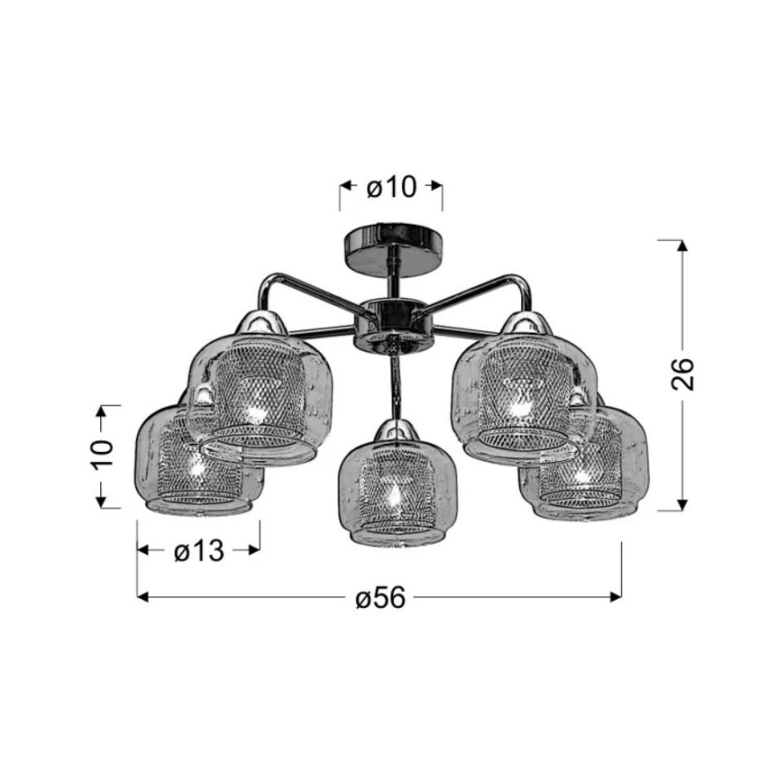 Повърхностен полилей RAY 5xE14/40W/230V