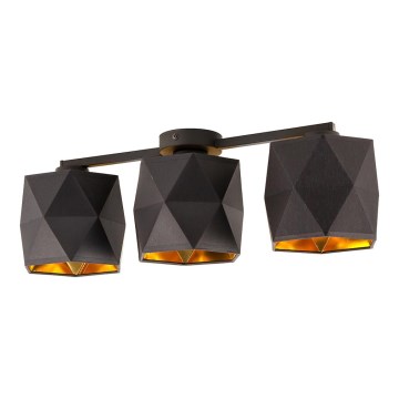 Повърхностен полилей SIRO 3xE27/15W/230V черен/златист