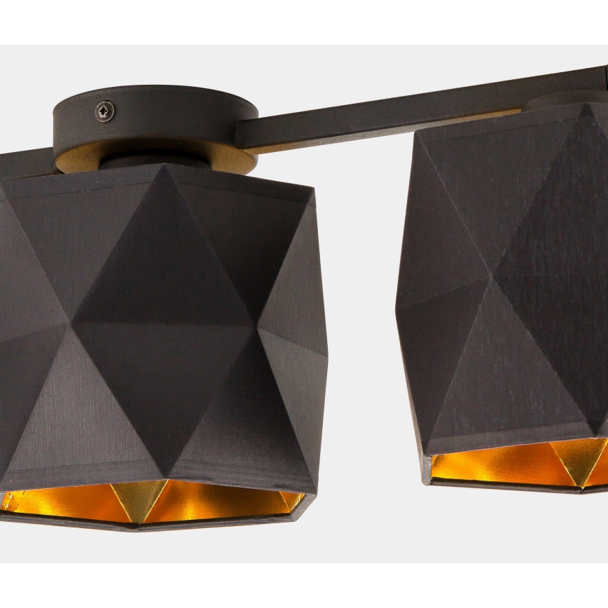 Повърхностен полилей SIRO 3xE27/15W/230V черен/златист