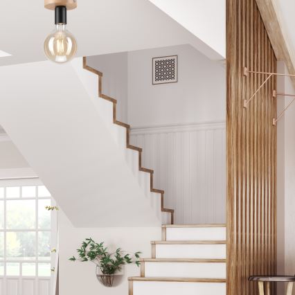 Повърхностен полилей VITO OAK 1xE27/60W/230V дъб