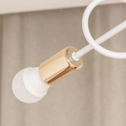 Повърхностно монтиран плафон OXFORD 3xE27/15W/230V, златист/бял