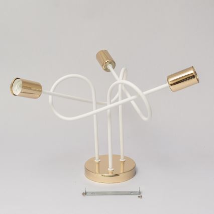 Повърхностно монтиран плафон OXFORD 3xE27/15W/230V, златист/бял