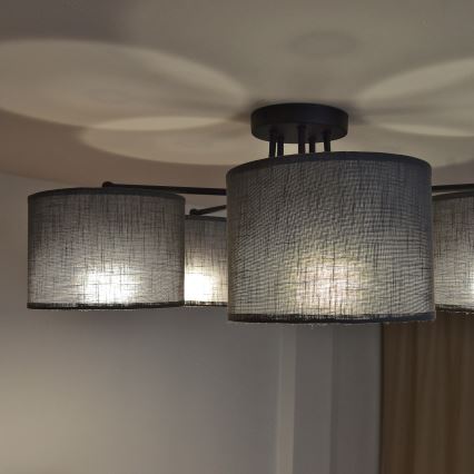 Повърхностно монтиран полилей ALBA 5xE27/15W/230V сив