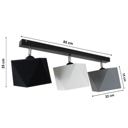 повърхностно монтиран Полилей DIAMENT 3xE27/60W/230V