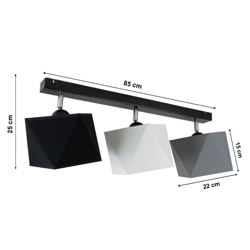 повърхностно монтиран Полилей DIAMENT 3xE27/60W/230V