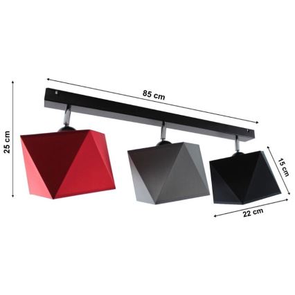 повърхностно монтиран Полилей DIAMENT 3xE27/60W/230V