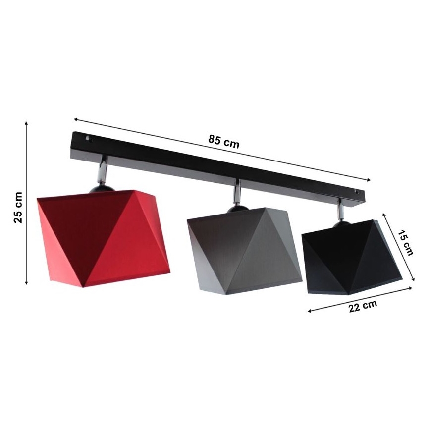 повърхностно монтиран Полилей DIAMENT 3xE27/60W/230V