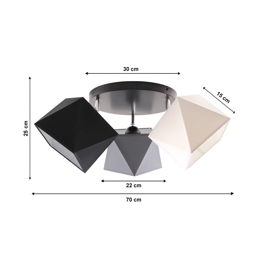 повърхностно монтиран Полилей DIAMENT 3xE27/60W/230V