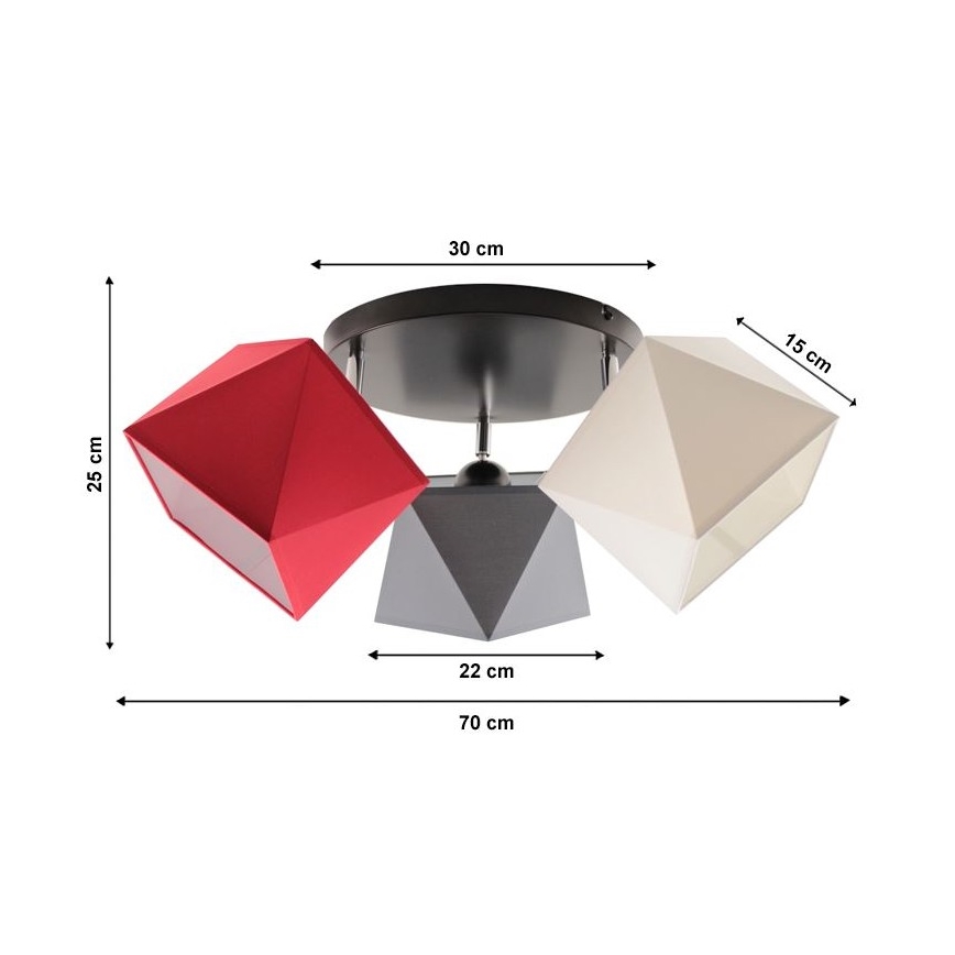 повърхностно монтиран Полилей DIAMENT 3xE27/60W/230V