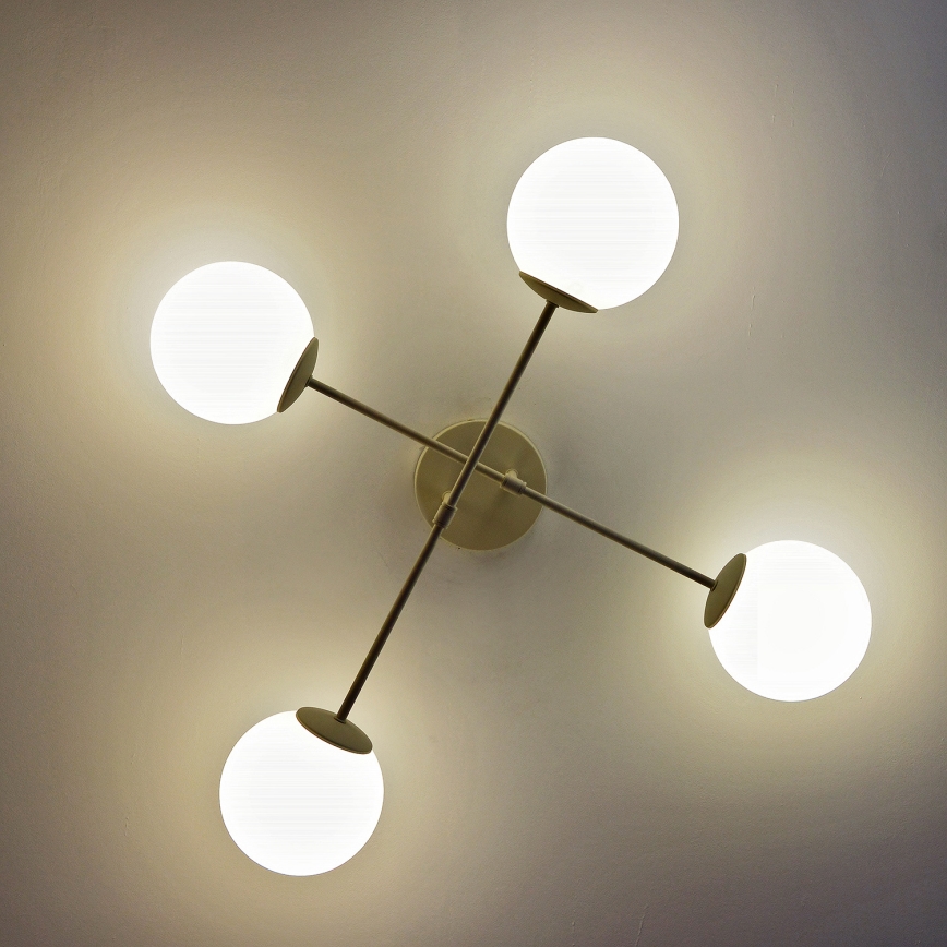 Повърхностно монтиран полилей MOON 4xE27/15W/230V кремав