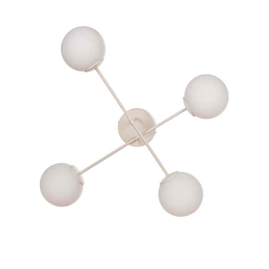 Повърхностно монтиран полилей MOON 4xE27/15W/230V кремав