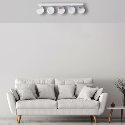 повърхностно монтиран Полилей SFERA WOOD 5xE14/40W/230V