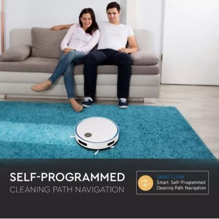 Прахосмукачка робот бяла/синя + дистанционно управление