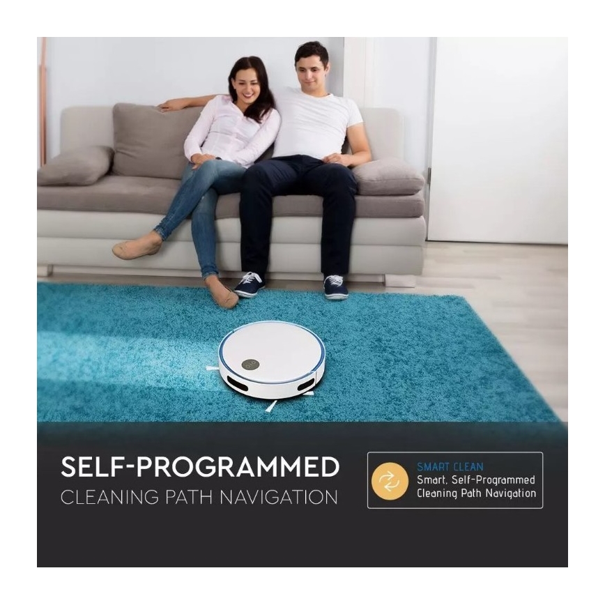 Прахосмукачка робот бяла/синя + дистанционно управление