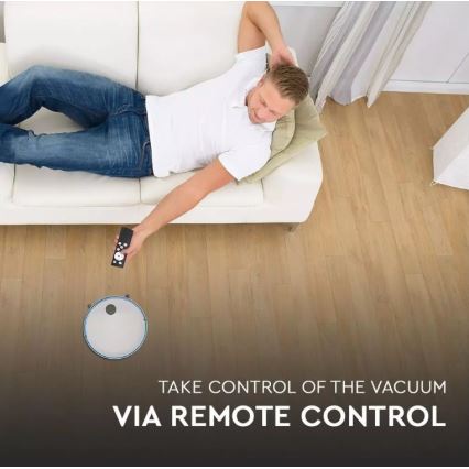 Прахосмукачка робот бяла/синя + дистанционно управление