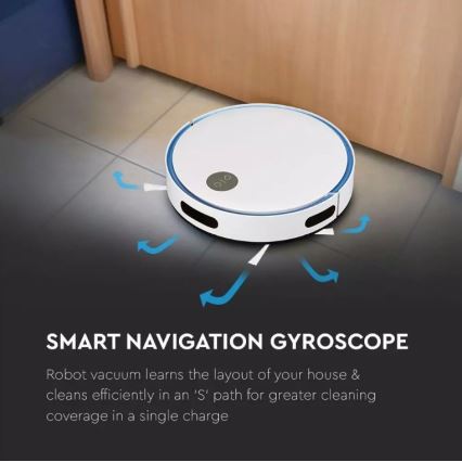 Прахосмукачка робот бяла/синя + дистанционно управление