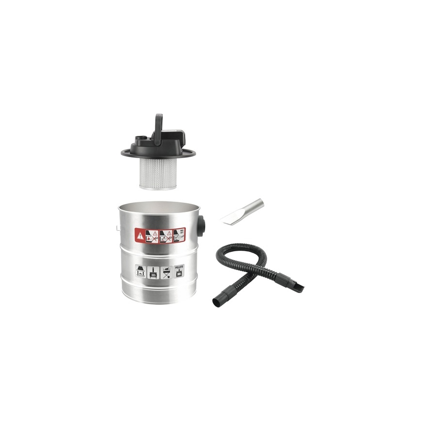 Прахосмукачка за пепел с акумулаторно захранване и HEPA филтър 12 l 110W/18V 2000 mAh матов хром