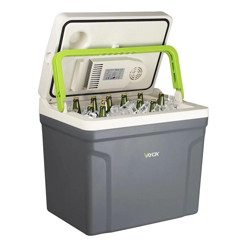 Преносим хладилник за кола с функция за отопление 27 l 230V/12V/24V сив