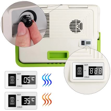 Преносим хладилник за кола с функция за отопление 27 l 230V/12V/24V сив