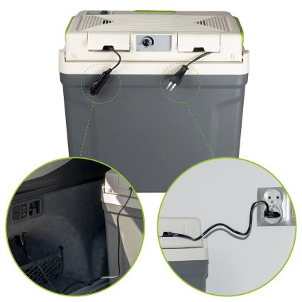 Преносим хладилник за кола с функция за отопление 27 l 230V/12V/24V сив