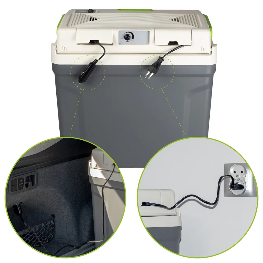 Преносим хладилник за кола с функция за отопление 27 l 230V/12V/24V сив
