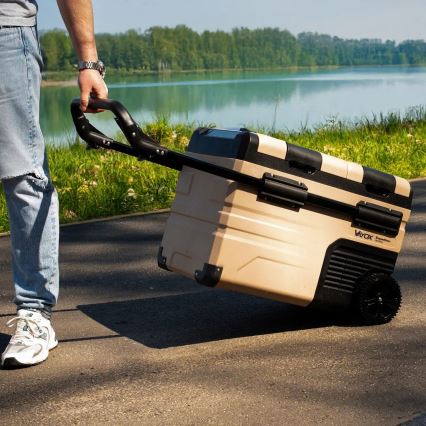 Преносим хладилник за кола с LCD дисплей 39 l 230V/12V/24V кафяв