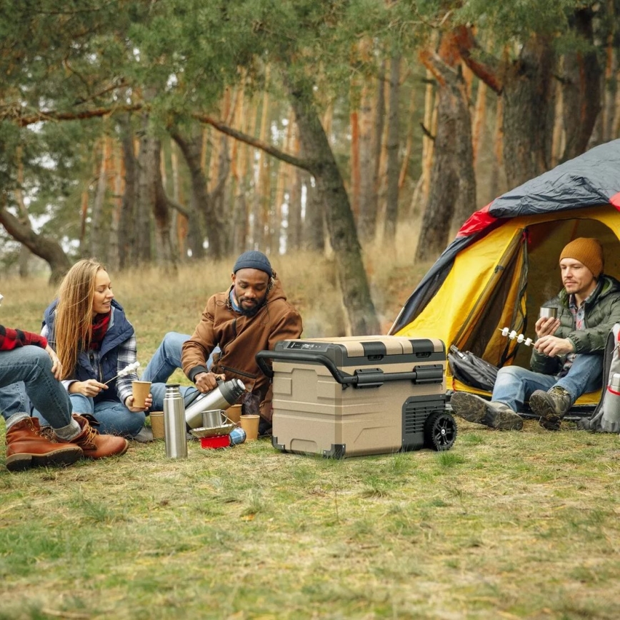 Преносим хладилник за кола с LCD дисплей 39 l 230V/12V/24V кафяв