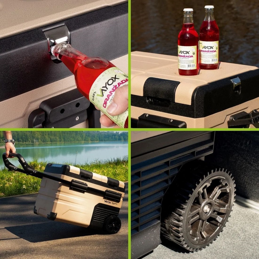 Преносим хладилник за кола с LCD дисплей 39 l 230V/12V/24V кафяв