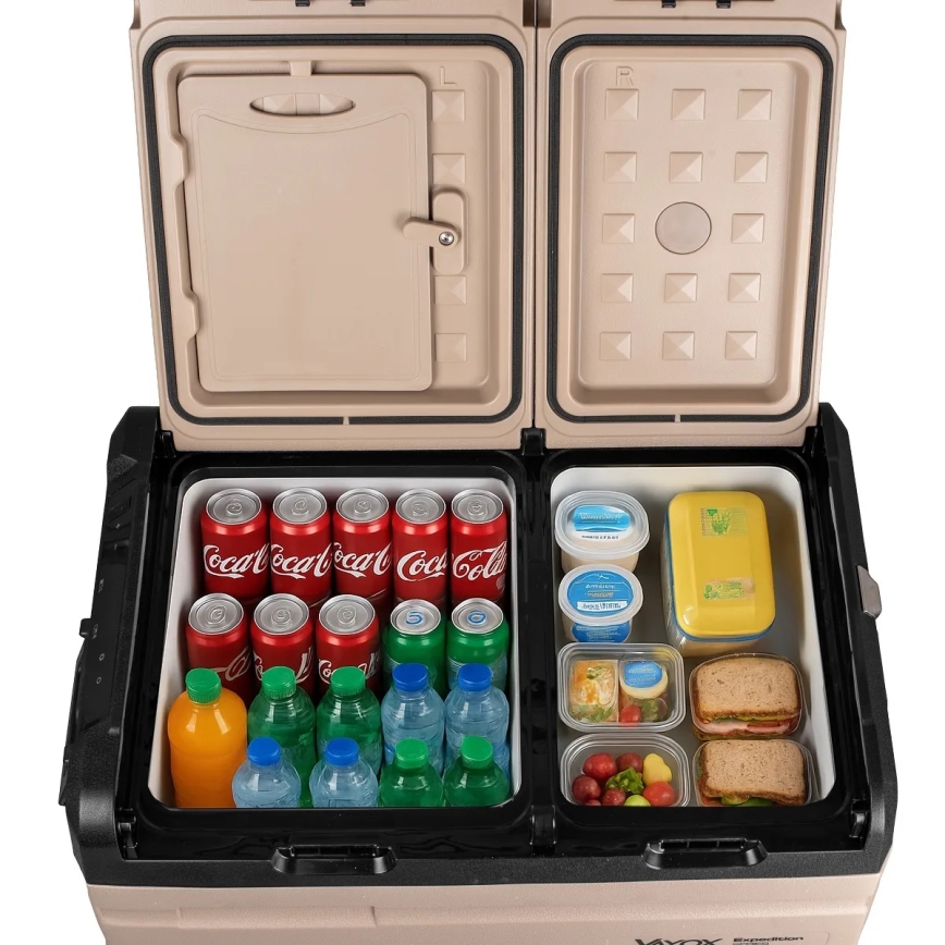 Преносим хладилник за кола с LCD дисплей 39 l 230V/12V/24V кафяв