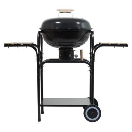 Преносим грил на въглища черен/дървен