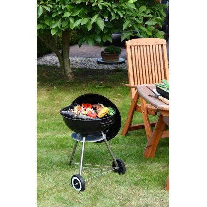 Преносим грил за въглища, черен