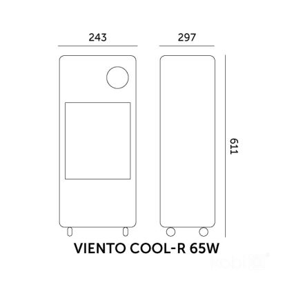 Преносим охладител на въздуха VIENTO COOL-R 65W/230V черен + дистанционно управление