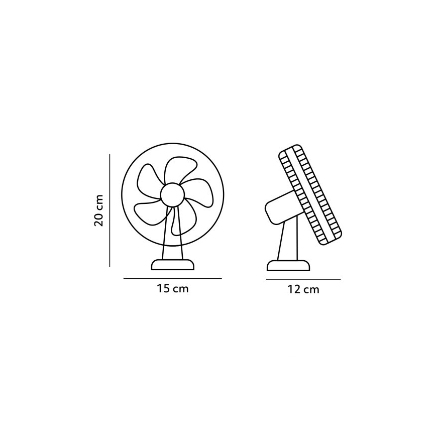 Презареждащ се настолен вентилатор с клип VIENTO 6W/5V 2000 mAh бял