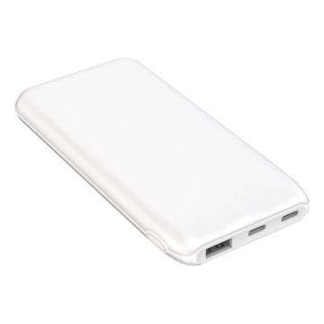Преносима батерия 10000 mAh 10W Power Delivery 2xUSB-C + 1xUSB-A бяла
