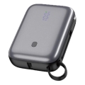 Преносима батерия 10000 mAh 20W Power Delivery Компактна с вграден USB-C кабел за навиване 1м, черна