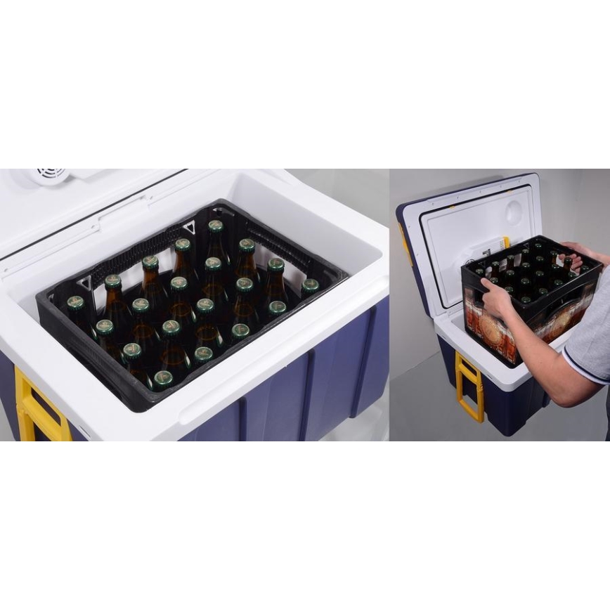 Преносима хладилна кутия 60W/230/12V 50 l синя/жълта