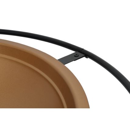 Преносимо дървено огнище с решетка, черно/мед