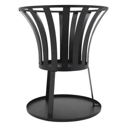 Преносимо огнище за дърва с решетка черно